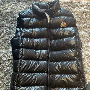Dark blue moncler vest. Like new. Fits small/medium